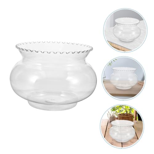 DECHOUS Round Aquarium Versatile Fish Bowl for Betta Fish Turtles for Home Decor Hydroponic Display Compact Desktop Centerpiece Easy Maintenance