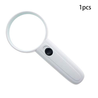 Othmro 1Pcs Magnifying Glass with Light, 4X Illuminated Handheld Magnifier 400% Loupe w Handle,for Book and Newspaper, Jewelry, Antiques, Coins, Stamps, Rocks,Watches, Repair - color: 4x 65mm