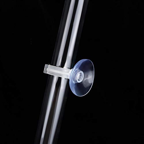 Aquarium Feeder, Acrylic Transparent Fish Feeding Tube with Tray Aquarium Fish Shrimp Feeder with Fixing Bracket Suction Cups(20cm)