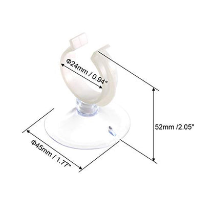 uxcell Aquarium Suction Cup Clips Airline Tube Holders Clamps for Fish Tank Clear 24mm 6Pcs