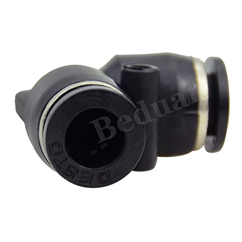 Beduan Push to Connect Fitting Elbow, 1/4" Tube OD x 1/4“ Tube OD Pneumatic 90 Degree Elbow Adapter Push Lock Fitting (Pack of 10 ） - size: 1/4 "