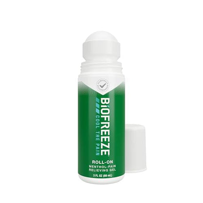 Biofreeze Roll-On Pain-Relieving Gel 3 FL OZ, Green Topical Pain Reliever for Muscles and Joints from Arthritis, Backache, Strains, Bruises, & Sprains (Package May Vary) (Pack of 2) - size: 3 Ounce (Pack of 2), style: Green