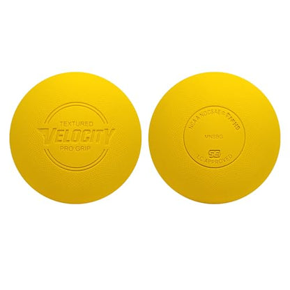 Velocity Pro Grip Lacrosse Balls - 6, 12, 18, 60 and 120 Packs - Certified for Youth, Club, High School, CLA, and College Game Play - color: Yellow, size: 6 Balls