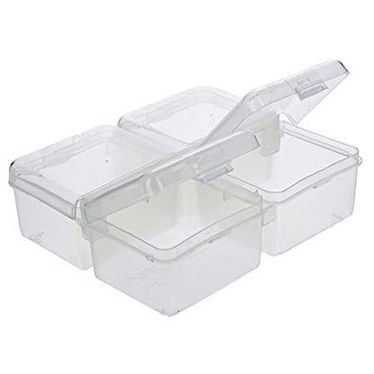Clear 4 Compartment Plastic Pop Top Storage Organizer