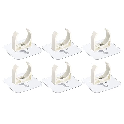 uxcell PVC Water Pipe Clamp Clips, 6pcs Fit for 32mm(1-1/4") OD Tubing Hose Hanger Support U-Shaped Pipe Clips with Adhesive for Water Pipe, Gas Tubing - size: 32mm