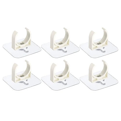 uxcell PVC Water Pipe Clamp Clips, 6pcs Fit for 32mm(1-1/4") OD Tubing Hose Hanger Support U-Shaped Pipe Clips with Adhesive for Water Pipe, Gas Tubing - size: 32mm