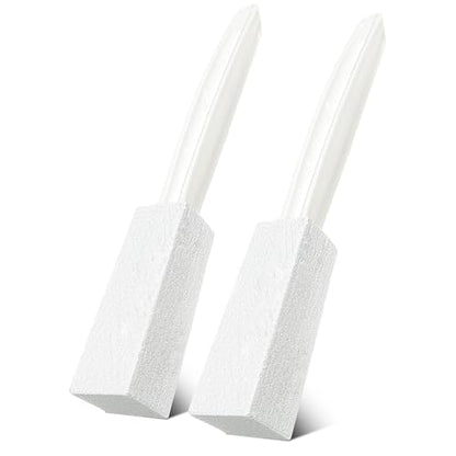 Kadden 2 Pack Toilet Cleaner Hard Water Build up Remover with Ergonomic Handle, Pumice Stone Cleanning Tool Stain Hard Water Ring Cleaner for Toilet, Pool, Bathroom, Sink - style: White Long Handle