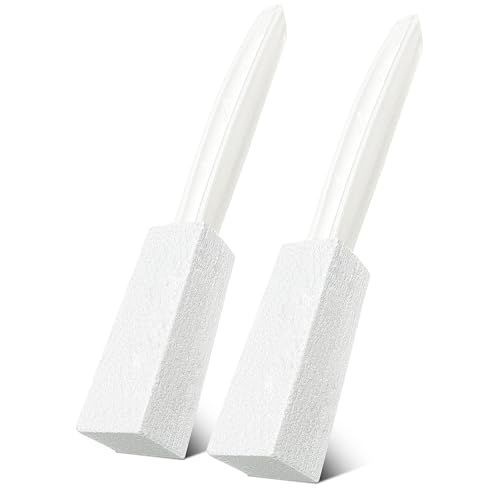 Kadden 2 Pack Toilet Cleaner Hard Water Build up Remover with Ergonomic Handle, Pumice Stone Cleanning Tool Stain Hard Water Ring Cleaner for Toilet, Pool, Bathroom, Sink - style: White Long Handle