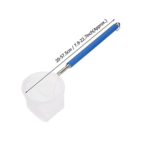 Yosoo Adjustable Mini Fishing Net Aquarium Shrimp Net Fish 20-57.5cm Expandable Pole with Metal Hook for Small Fish Shrimp and Tank - color: Blue, size: Rotary screen