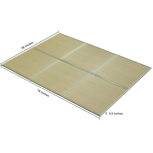 Natural Rush Grass Floor Tatami Mat,Queen, 79" x 59" x 0.5" - size: Queen (79" x 59")
