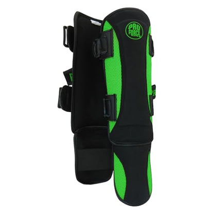 ProForce Martial Arts Combat Tactical Shin & Instep Guard - color: Black/Green, size: Medium