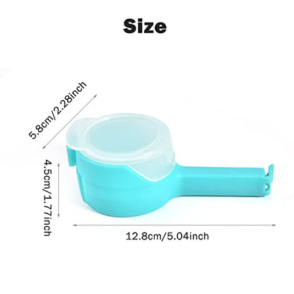 4Pcs Bag Clip with Pour Spout,Bag Clips for Food Storage Sealing Clips,Bag Spout Clips,Seal and Pour Bag Clip,Reusable Plastic Cap Sealer Clips for Food Liquid Snack