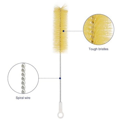 Test Tube Brushes, 10 Pack Bristle Test Tube Bottle Wash Cleaning Brushes with Radial Tufted End Suitable for Laboratory Use, Size L