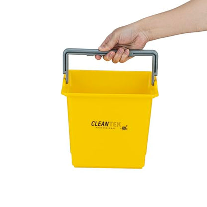 Restaurantware-Clean Tek Professional 6 Quart Cleaning Bucket, 1 Utility Pail with Handle - Heavy-Duty, Portable, Yellow Plastic Washing Pail, Perfect for Household, Outdoor, Car Wash and More