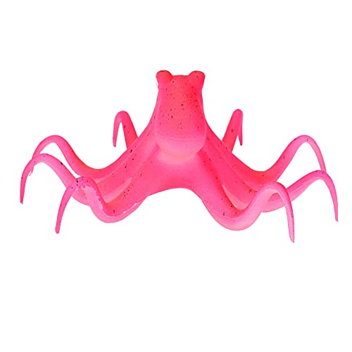 Fydun Aquarium, Ornaments Decoration Fish e Ornament Artificial Silicone Fluorescent Simulation Octopus with Suction Cup Green (Red)