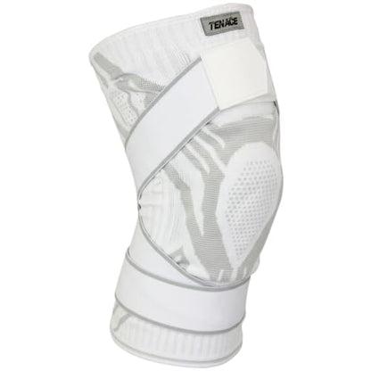 Tenace BJJ Knee Brace – Compression Knee Pad with Side Stabilizers & Gel Pad for Grappling, Jiu Jitsu, MMA, Wrestling, Judo & Muay Thai (1, White, X-Large) - color: White, size: X-Large