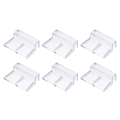 6 Pcs Aquarium Lid Clips, 8 mm Acrylic Aquarium Cover Bracket Fish Tank Lid Older Fish Tank Clip Transparent Durable Easy to Clean, Intended for Rimless Aquariums Top Cover