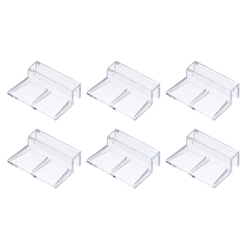 6 Pcs Aquarium Lid Clips, 8 mm Acrylic Aquarium Cover Bracket Fish Tank Lid Older Fish Tank Clip Transparent Durable Easy to Clean, Intended for Rimless Aquariums Top Cover