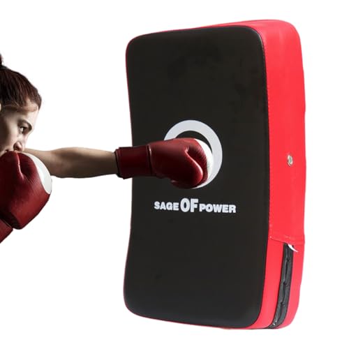 Boxing Training Pads Curved Beginner Training Focus Mitts Striking Target | Sparring Coaching Pad for Krav Maga, , Karate, MMA, Kickboxing, Sparring, Drills, Boxing Training Equipment - color: red