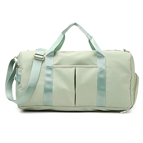 ZUEVI Sports Gym Duffel Bag for Women Waterproof Weekender Travel Bag with Shoes Compartment Dry and Wet Separation for Training Swim Yoga(Green) - color: Green