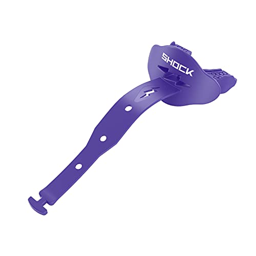 Shock Doctor Bolt Lipguard, Adult Mouth Guard Football with Strap. Mouthguard One Size Fits All - color: Purple