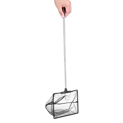Aquarium Fish Net with Extendable Stainless Steel Long Handle Fine Mesh Net for Fish Tank