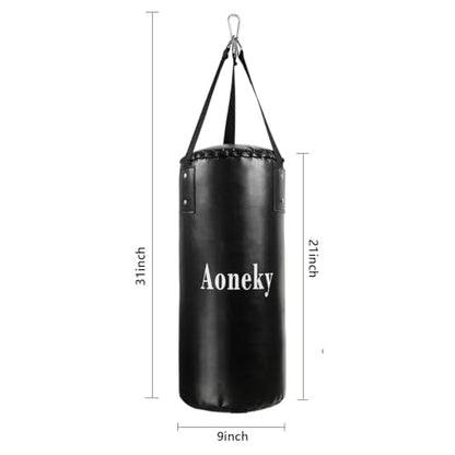 Aoneky Leather Unfilled Punching Bag for Beginners - Karate Kicking Bag, Small Hanging Boxing Bag, Mini Kickboxing Bag