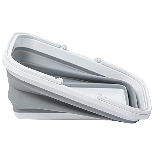 Collapsible Sink with Handle Towel, 2.37 Gal / 9L Foldable Wash Basin for Washing Dishes, Camping, Hiking and Home - color: 2pcs-orange&gray
