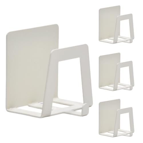 4 Pack Pot Lid Holders with Hook, Pot and Pan Hangers for Kitchen Inside Cabinet Wall Mount Rack Cabinet Door Lid Organizer, Save More Space, White - color: White