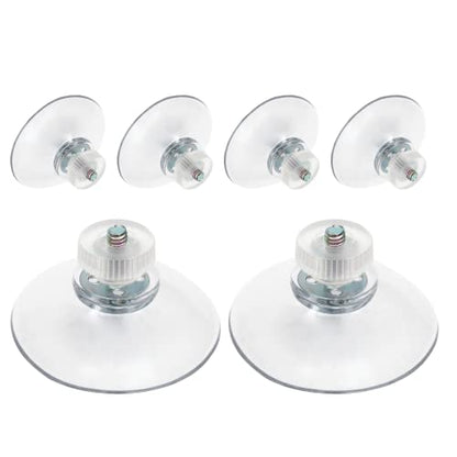 Piutouyar 41 mm/ 1.6 Inch Plastic Sucker Pad Holder, Round Strong Transparent Suction Pads, PVC Sucker with Screw Nut for Bathroom Wall, Window, Car Shade Cloth(6Pcs)