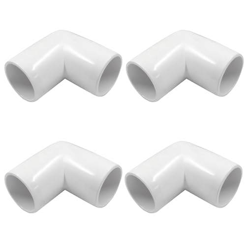 Piutouyar 4 Pcs 1" 90 Degree Right Angle Elbow PVC Pipe Fitting, 2 Way Furniture Grade Pipe Connector PVC Elbow Fitting Pipe Corner Connector for DIY Shelf Garden Support Structure - size: 90 degree 1 inch