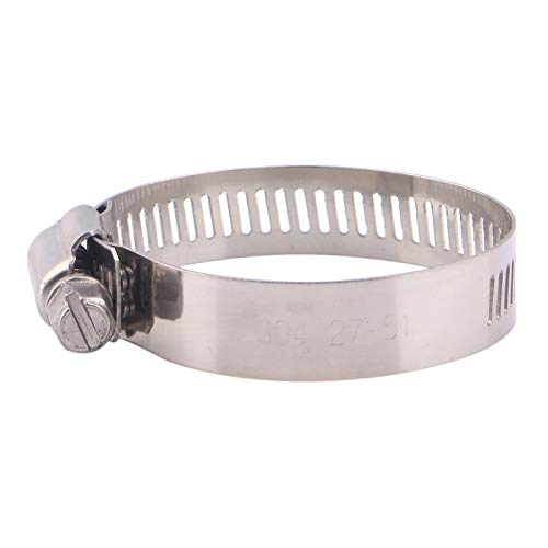 DERNORD 20 Pack Hose Clamps 304 Stainless Steel Adjustable Pipe Tube Clamps, Worm Gear Hose Clamps for Plumbing, Automotive And Mechanical Applications (27-51mm)