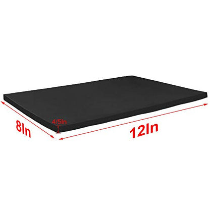 4 Pcs Adhesive Foam Padding, 4/5" Thick X 12''x 8'' Closed Cell Foam Sheets, Self Stick Neoprene Rubber, Anti Vibration Pads, Cushion Padding, Black