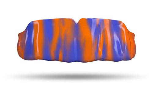 Impact Custom Professional MMA/Boxing/Muay Thai Mouthguard with Trim for Gag Reflex - color: Blue & Orange Tie Dye
