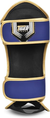 Shin Guards MMA, Muay Thai, Kickboxing, Leg Instep Protection Pads, Kicking, Sparring, Training Gear, Karate, Boxing, Taekwondo - Unisex - Black and White Colors - color: Blue, size: Small
