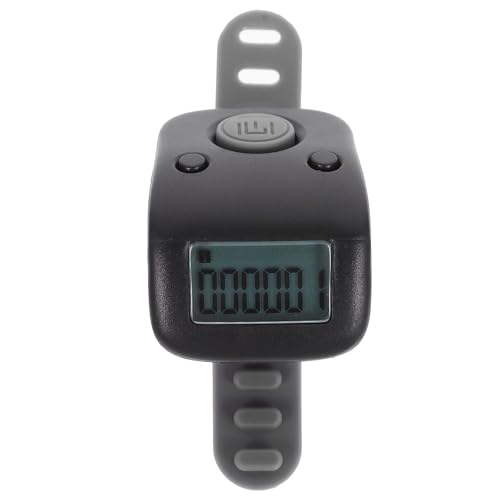Luxshiny Finger Counter Ring Manual Click Counter with Battery Black