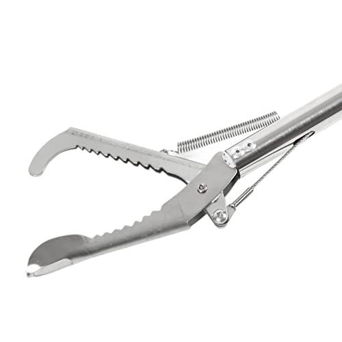 Alomejor 30in Aquarium Tweezers Fish Long Reach Tongs for Crab Seafood Octopus(Bend Clip)