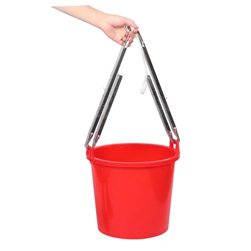 Ciieeo Gardening Water Bucket Pail with Handle Multipurpose Water Container for Farming Cat Washing and Irrigation Red with Stand