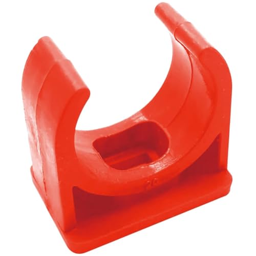 50 Pcs U-Shaped PVC Pipe Clamps Clips, U-Shaped Buckles Fit for 1/4" (16mm) Pipes, Supply and TV Trays Tubing Hose Hanger Support Pex Tubing (Red 16mm) - size: 16mm,50Pcs(Red)