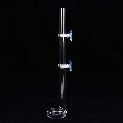 Aquarium Feeder, Acrylic Transparent Fish Feeding Tube with Tray Aquarium Fish Shrimp Feeder with Fixing Bracket Suction Cups(20cm)