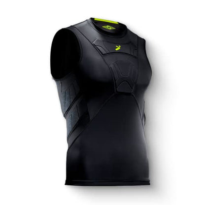 Storelli BodyShield Sleeveless Undershirt, Protective Soccer Base Layer, Lightweight Compression Top with Padded Chest - color: Black, size: Large