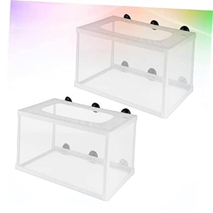 BESPORTBLE 2pcs Big Fish Breeder Net for Aquarium Tank Hatchery Incubator Suction Cups for Fish Separation and Fry Survival
