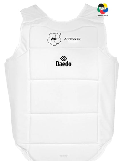 Chest Protector WKF Approved – Martial Arts Body Shield for Karate Taekwondo – Padded Sparring Training Gear - size: Medium