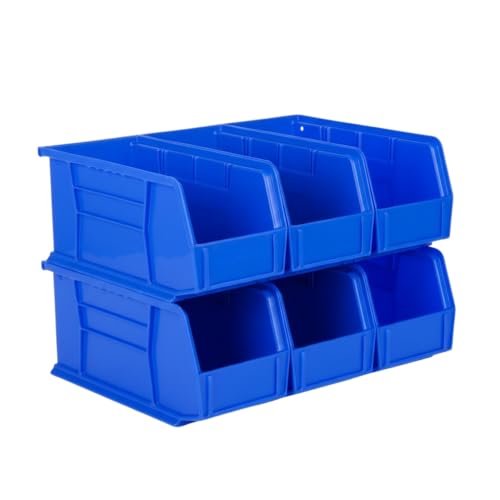 HE HUDSON EXCHANGE 11" x 5.5" x 5" (6 Pack) Plastic Stackable Storage Bin, Blue - color: Blue, size: 6 Pack