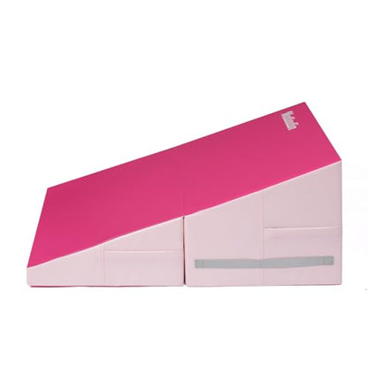 Matladin Incline Gymnastics Wedge Mat, Folding Gymnastics Mat for Kids Girls Home Training Exercise - color: Rose red, size: 32.7 in x 23.6in