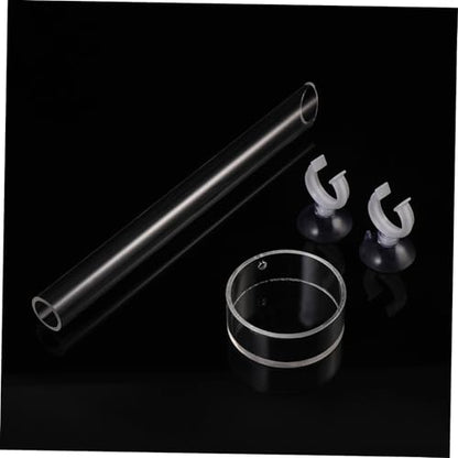 POPETPOP Shrimp and Dish with 2pcs Cups - Clear Acrylic Assembled Shrimp Feeder Tray for Fish Tank Aquarium Shrimp