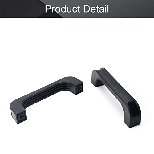 2Pcs Plastic Arched Pull Handle 5.12" Hole Centers 130mm Square Pulls 148mm Length for Luggage Mechanical Equipment Cabinet Cupboard Handle Black