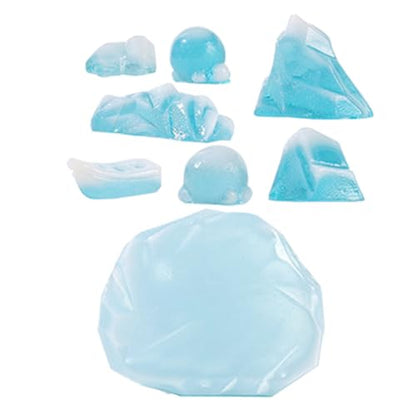 Wakauto 8pcs Aquarium Snow Mountain Décor Thematic Ornaments, 2pcs Realistic Miniature Iceberg Model Fish Tank Glacier Landscape Decoration Tank Accessories