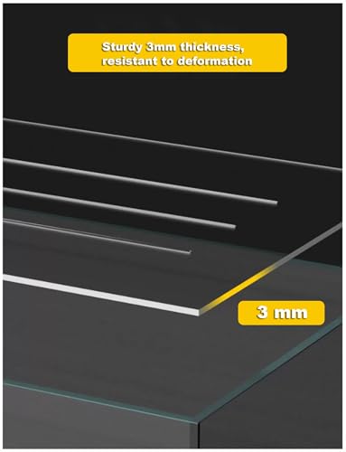 Anti Jump Aquarium Cover, 3 mm Clear Fish Tank Lid with Feeding Hole and Vent Slots, Transparent Top Cover for Open Aquariums, Shrimp Tanks(35.8x9.8in) - size: 35.8x9.8in