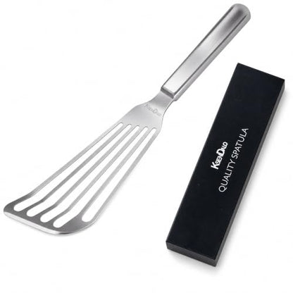 Thin & Sturdy Fish Spatula Stainless Steel for Kitchen Cooking Use Fish Spatula Egg Flipper Bbq Flipper 18/8 Stainless Steel Blade Thin Sturdy One-Piece Style Dishwasher-Safe Tools-Silver